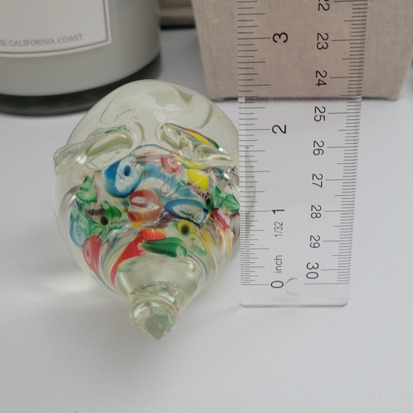 Lewile glass hand blown millefiori paper weight pig - Picture 6 of 9